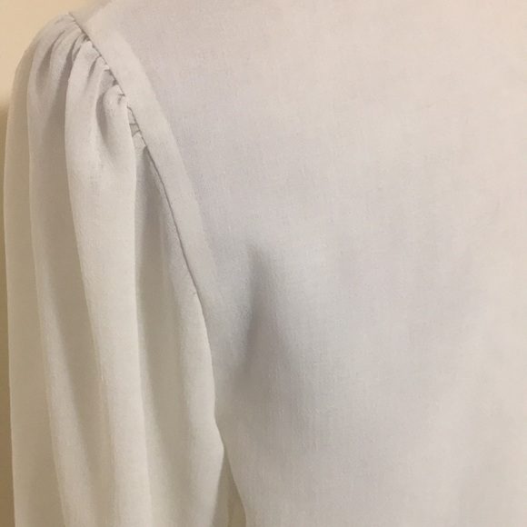 #002 Sheer White Double Breasted Blouse Size 12 Made in UK One Only Ignore Other - Picture 6 of 10